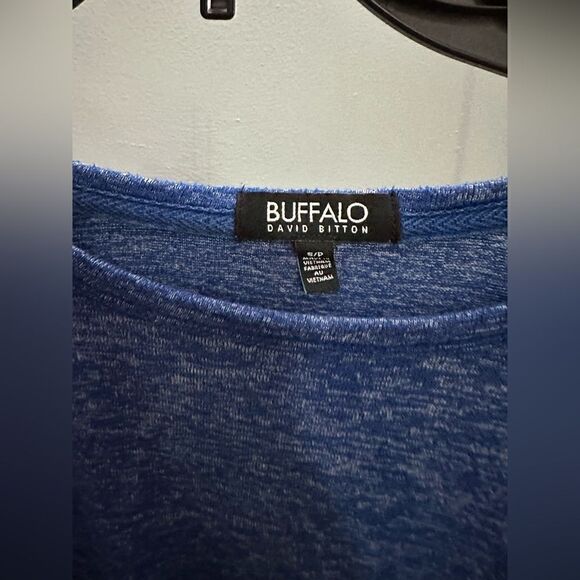 Buffalo By David Bitton CREW NECK LONG SLEEVES SWEATSHIRT Heathered Blue Size S - Picture 3 of 9